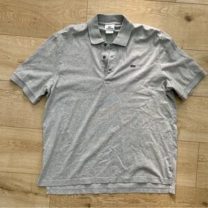 90's Preppy Polo Shirt for Men Lacoste Men's Polo in Light Gray